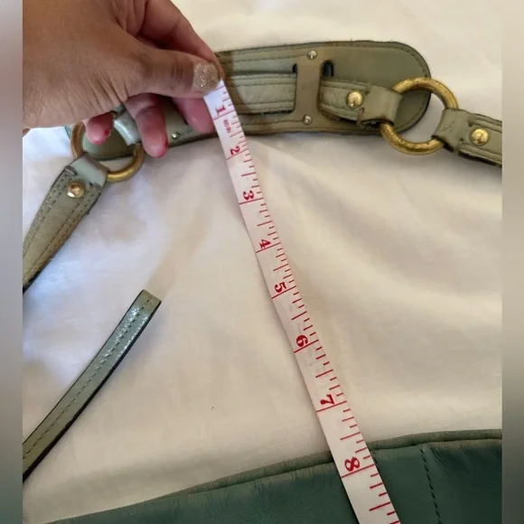 Coach Vintage Carly Hobo Bag Mint Light Blue Teal Leather Bag - Picture 14 of 14